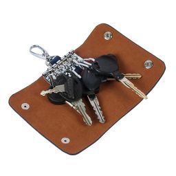 instabuyz PU Leather Key Case Pouch Wallet Keychain Key Holder with 6 Key Hooks (Blue) image 4