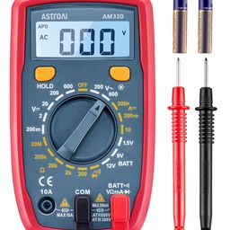 ASTROAI Digital Multimeter, 2000 Counts Multimeter with DC AC Voltmeter and Ohm Volt Amp Tester, Measures Voltage, Current, Resistance; Tests Live Wire, Continuity (Red) image 1