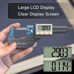 Skypearll Digital Micrometer, Digital Outside Micrometer 0-25 Mm Range With LCD Display Screw Guage Ideal For Accurate Measuring Dimensions in Inches & MM, +/-0.0001 Accuracy image 2