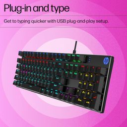 HP Gk400F Mechanical USB Gaming Keyboard,Dust & Spill Resistant,RGB Backlit Keys,Metal Panel,Full-Sized Keyboard Design image 3