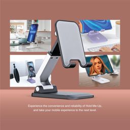 FINGERS Hold-Me-Up Portable Universal Mobile Stand (Angle & Height Adjustable, Compact & Foldable, Anti-Slip & Anti-Shake Design, Compatible with Smartphones & Tablets) (Rich Black) image 2
