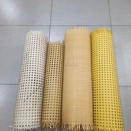 generic AM CANING Store Plastic Cane Webbing for Caning Projects Natural Look Pre - Woven Open Mesh Cane - PE Rattan Cane Webbing Rattan Roll Cabinet Chair (Yellow) (24x48 inch) image 4