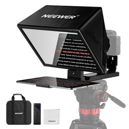 Neewer Basics X12B Aluminum Alloy Liftable Teleprompter 12" for iPad Tablet Phone DSLR Camera, No Assembly, Remote & App Control, Compatible with iOS Android, Pro for Online Teaching Live Streaming image 1