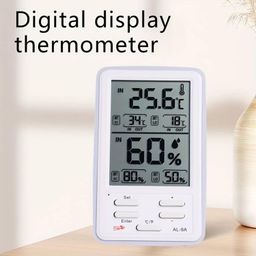 Dayanidhi Digital Alarm Thermometer & Hygrometer | Waterproof Digital Humidity Meter with Clock | Electronic Temperature Measurement Tool for Home/Office with Internal & External Sensors (1 Piece) image 4