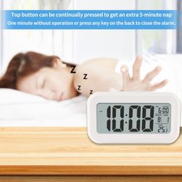 chillyfit Alarm clock, digital clock, table clock for Students, watch timer for study, Home, Office, Bedroom, kitchen, loud desk alarm clocks for heavy sleepers with Automatic Sensor, Time, Date & Temperature image 5