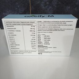 concify Concify-M Coenzyme Q10, L-Carnitine, Lycopene, L-Arginine, Ginseng Extract with Vitamins and Minerals Tablets image 3