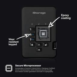 iStorage 1TB Diskashur2 256-Bit Encrypted External Hard Disk USB 3.0 image 3