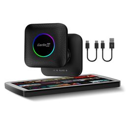 CarlinKit Ai Box 3.0 CarPlay Adapter for car Wired CarPlay,Bulit-in GPS,Android 13.0,Ultra-Thin,8-Core,Dual Bluetooth,for YouTube,Wireless CarPlay&Android Auto,SIM&TF Card image 1