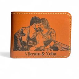giftora Personalized Photo Engraved Wallet with Name | Custom Leather Wallet for Men with Photo and Name Engraving image 1