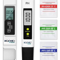 Konvio Neer Digital Ph Meter and Total Dissolved Solids EC Meter, Full Water Testing Kit with Buffer Powder (1 Set), White image 1