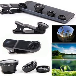generic REDOCKS 3in1 Lens Kit for Mobile Phone 0.67X-Wide Angle 180-Degree Fish Eye 10X-Macro Lens Small Object Shot Lens Multi-Colour Compatible with All Smartphone, iOS Devices & Tablets image 3