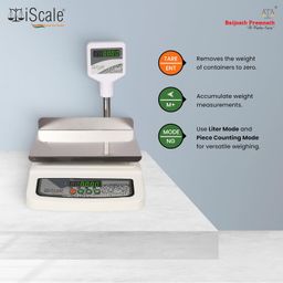iScale i-05L: 30kg x 1g Retail Weighing Scale with Front & Pole Display, 230x300mm L-Shaped Stainless Steel Pan, With Calibration Certificate – Ideal for 5-10-20kg Weighing in Shops image 5