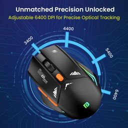 Portronics Vader Wired Gaming Mouse with 6 Buttons, Thumb Support, Adjustable DPI (6400 Max), RGB Light Effects, Ergonomic Design, 1.5 m Long USB Cable for Laptop & PC (Black) image 5