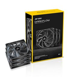Ant Esports Darkflow 120mm 3 IN 1 Case Fan Kit - Black, High Static Pressure, PWM Control, 1800 RPM, 73.6 CFM Airflow image 1