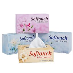 Softouch Face Tissue Paper Box 100 pull 200 Sheet Each Box- Set of 4 image 1