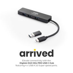 digitek Digitek® (DUH 004 PRO) 4-in-1 Type C USB Hub 3.0 with Type C to USB A Connector, High-Speed 5Gbps Data Transfer, Quad USB A Ports, Compatible with PC, MacBook, iMac, Mac Mini, XPS, Flash Drives & More image 2