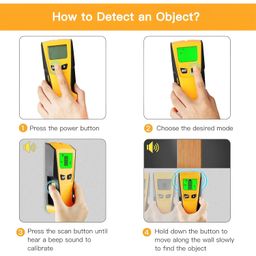 ARKZO Stud Finder Wall Scanner Tool with Intelligent Microprocessor Chip, HD LCD Display, Detects Center and Edge of Wood, Metal Studs, AC Live Wires, Pipes image 3