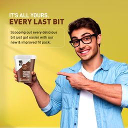MuscleBlaze Fit High Protein Peanut Butter, Crunchy (Dark Chocolate Spread, 1kg) | 27g Protein | With Pea Protein & Whey Protein Concentrate | Fit Pack image 3