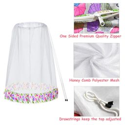 VParents Mosquito Net for Baby Cradle Jhula Saree Swing with Zip Opening at Bottom, Pink image 2