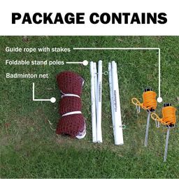 FunBadmenton 6.1M Portable Badminton Net Set Outdoor with Foldable Stand Poles & Carry Bag, Standard Size Badminton Net 20 Feet image 5
