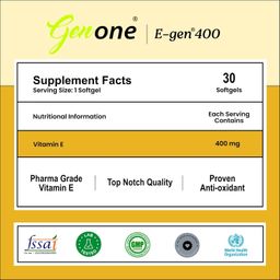 E-Gen 400 Vitamin E Capsule for Glowing Face, Skin and Hair Nutrition (30 Capsules) image 3