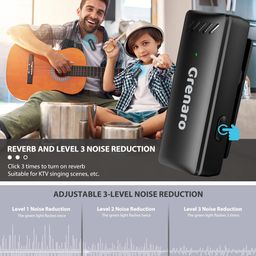 GRENARO Wireless Microphone with Digital Display Charging Case, Wireless Mic for Youtubers, Video Recording, Live Stream, Noise Cancellation Lapel Mic for Type-C Android & iPhone (Dual Universal) image 2