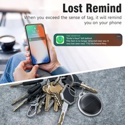 PEATOP Air Tag 2 Pack,Smart Bluetooth Key Finder Device,Tracker for Keys, Wallet, Luggage,Waterproof Tag Tracker with Replaceable Battery, Item Locater Works with Apple Find My (iOS Only) image 5