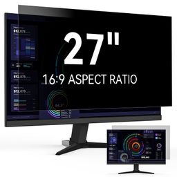 LIONS HEAD ] 27 Inch Computer Privacy Screen for 16:9 Aspect Ratio Widescreen Monitor, Eye Protection Anti Glare Blue Light Computer Monitor Privacy Filter, Removable Anti-Scratch 27in Protector Film image 1