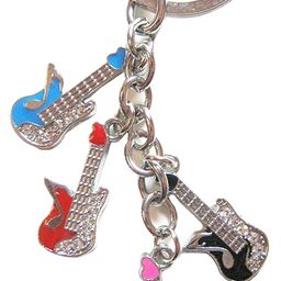 kd collections Guitar Metal keychain Key ring|Guitar Keychains-Multicolor image 1