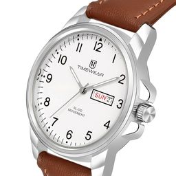 timewear Analog New Track Number Dial Day Date Functioning Leather Strap Watch for Men image 4