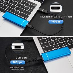 club bollywood BNF® Portable USB 3.1 SSD 430MB/s Read Speed Solid State Drive Blue 2TB|Computers/Tablets & Networking | Drives, Storage & Blank Media |1x Portable SSD image 5