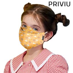 priviu Kids Face Masks for Girls & Boys 3 to 8 Years, Washable Reusable, 3D Comfortable Face Mask with Adjustable Earloop, 4 Layer with Pure Cotton Inner Cloth image 2