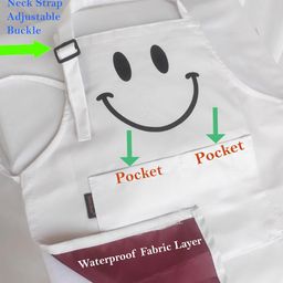 Switchon Polyester Waterproof Adjustable Kids Multi purpose Cooking Apron with a chef cap School Apron - for Kids unisexapron-Proudly made in india image 5