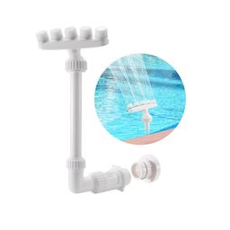 UJEAVETTE Swimming Pool Waterfall Fountain Spray Fitting Replace Backyard 360 Rotating Without Adapter image 5