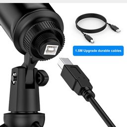 cezo USB Microphone Condenser Microphnoe with Tripod Stand, USB Cable and Input Volume Control Knob, Cardioid Studio for Recording Streaming and YouTube Videos CompatibleWith PC & Laptop image 2