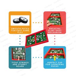 PARIBEE String Game Football | Table Board Game | Fastest Fingers First Fast Sling Puck Board Game for Kids & Adults | Tabletop Slingshot Games Toys for Boys & Girls image 2