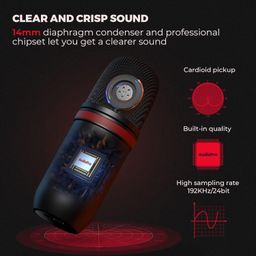 USB Microphone - AUDIOPRO Computer Condenser Gaming Mic for PC/Laptop/Phone/PS4/5, Headphone Output, Volume Control, USB Type C Plug and Play, LED Mute Button, for Streaming, Podcast, Studio Recording image 2