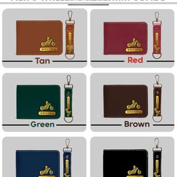the unique gift studio Customized Personalized Wallet Set With Name Printed | Leather Wallet Keychain Combo | Customized Gift For Men | Blue image 5