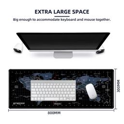 STRIFF World Map Extended Size (800 mm x 300 mm x 2 mm) Gaming Mouse Pad| Desk Mat | Stitched Edges| Non-Slip Rubber Base|Computer Laptop|Keyboard Mouse Pad for Office & Home (World Map) image 3