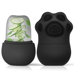 skinside Ice Roller for Face with Scrubber | Ice Roller for Face | For Men & Women | Ice Cube Roller for Glowing Skin & Puffy Eyes | Reusable & Unbreakable (Black) image 1