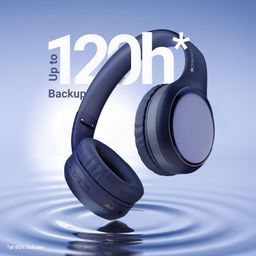 ZEBRONICS Thunder Max Bluetooth Over Ear Headphone with 120*Hrs Playback, 3 EQ Modes, 40mm Bass Driver, Fast Charging, ENC, Gaming Mode, Dual Pairing, BT v5.4, AUX, Metallic Finish (Purple) image 2