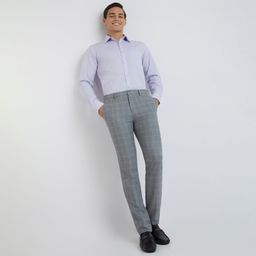 raymond Men's Slim Fit Checks Pattern Poly Viscose Blend Flat Front Formal Trouser image 5