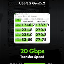 GRAUGEAR 20Gbps USB 3.2 Gen 2x2 USB-C Front Panel Type-C Adapter, Motherboard Header Extension Cable, USB-C to USB3.2 Type-E Key-A 20-Pin Connector with PCIe Bracket, 23.6 in [G-AD-ETC-10G] image 5