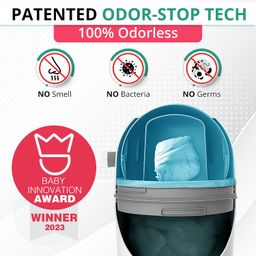 Magic Magestic Diaper Pail - 100% Odor-Free System with Child-Safe Lock, No Special Bag Required, No Smell Nappy Bin, Easy To Use, Works with Regular Trash Bags, 25 Diapers Capacity, Graphite image 4