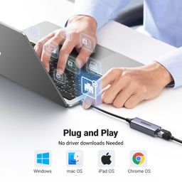 UGREEN USB C to Ethernet Adapter Type C RJ45 Gigabit Network Adaptor Thunderbolt 3 Wired LAN Internet Converter 1000Mbps Compatible with iPhone 16/15/Plus/Pro Max, Galaxy S24, PC, MacBook Air, iPad image 5