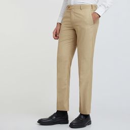 park avenue Men's Polyester Blend Structure Pattern Smart Fit Flat Front Formal Trouser image 3