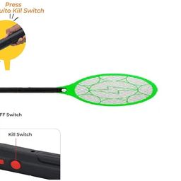 Ey Catching Rechargeable Electric Mosquito Racket Bug Zapper Fly Swatter and Insect Killer Bat (Multicolor) image 3