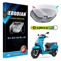 ERODIAN Meter Display Screen Protector, Meter Guard For TVS Jupiter 113 With Button Smart Connect Bikes | Scratch Resistant | Water Resistant | HD Clear Vision (1-Free Random 6 inch Keychain) image 1