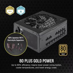 Corsair RM1000x Shift Fully Modular ATX Power Supply - Modular Side Interface - ATX 3.0 & PCIe 5.0 Compliant - Zero RPM Fan Mode - 105°C-Rated Capacitors - 80 Plus Gold Efficiency - Black image 3