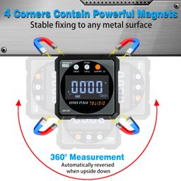 corollata Digital Angle Finder with Electronic Laser - 4-side Strong Magnetic Angle Gauge, Cube Inclinometer with Backlight, Table Saw Miter Protractor, Woodworking Measuring Tool, Level Box for Hanging image 4